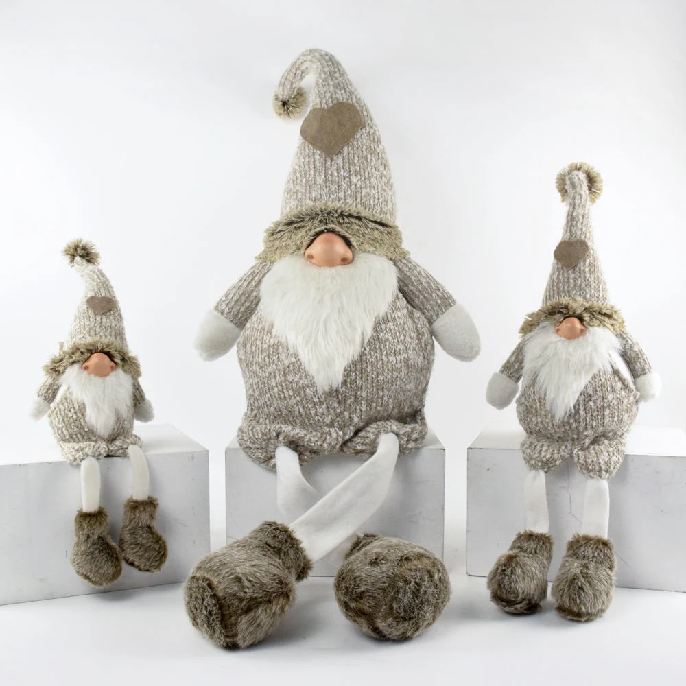 Handmade Swedish Plush Elf Christmas Sitting Gnome for Home Ornament