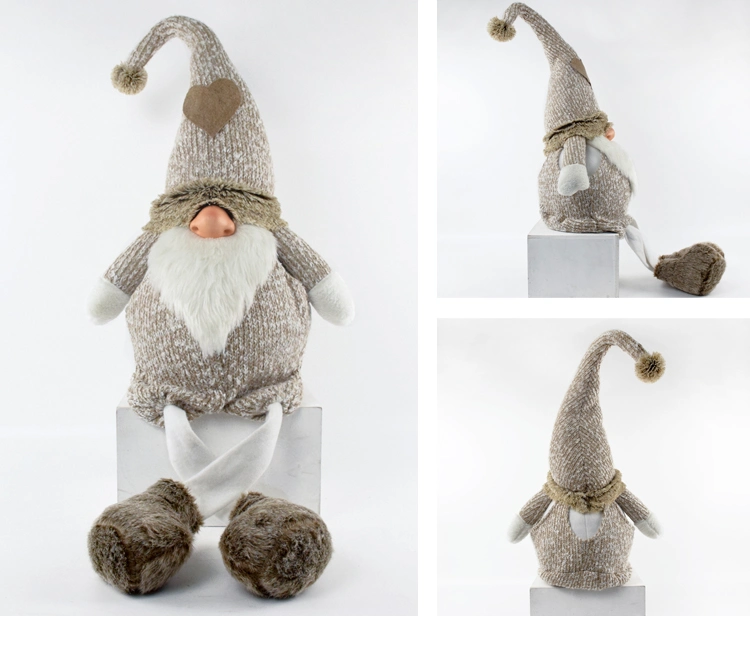 Handmade Swedish Plush Elf Christmas Sitting Gnome for Home Ornament